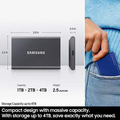 1TB Compact Portable SSD USB 3.2 Blue