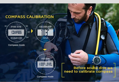 Professional Scuba Dive Watch 50M with Barometer and Depth Sensor