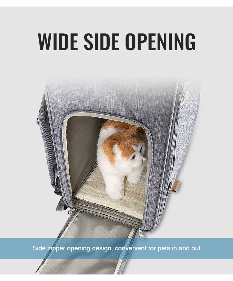 Gray Pet Carrier for Cats and Dogs with Ventilation