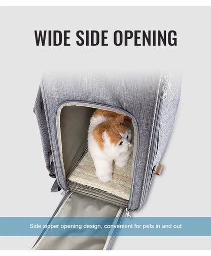 Gray Pet Carrier for Cats and Dogs with Ventilation