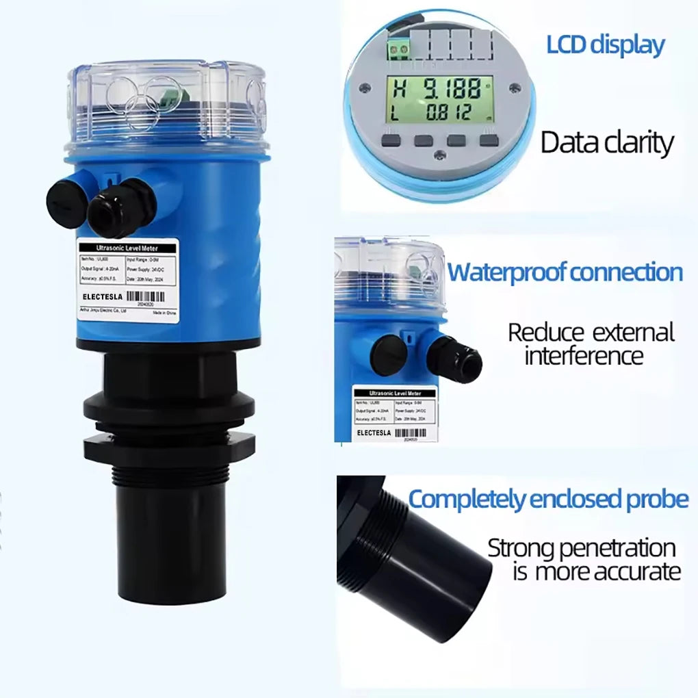 Ultrasonic Tank Level Transmitter IP68 0-10m 4-20mA