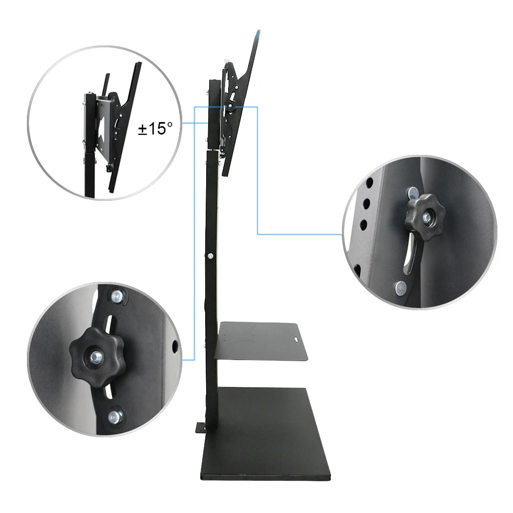 Adjustable Floor TV Stand with Swivel Mount and Cable Management