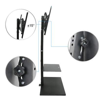 Adjustable Floor TV Stand with Swivel Mount and Cable Management