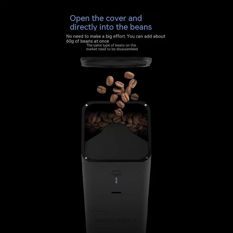 Portable USB Electric Grinder Black 7-Core Burr 4000mAh