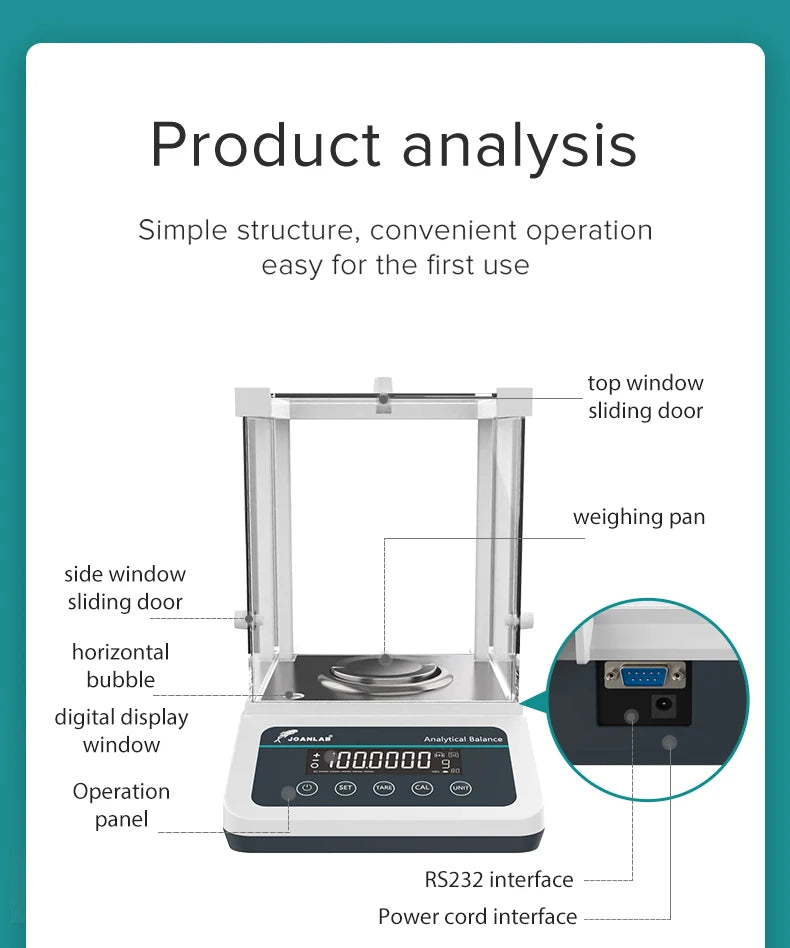Portable 220g Microbalance Electronic Laboratory Scale 0.0001g