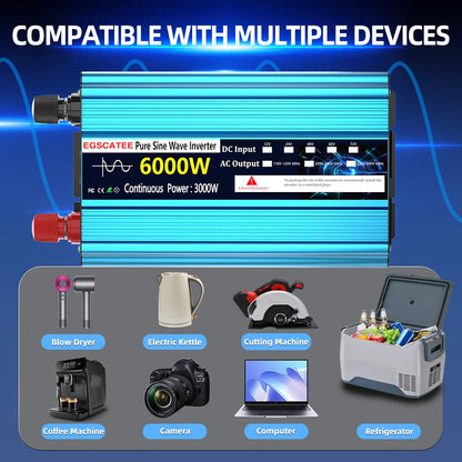6000W 24V Car Power Inverter with USB Output