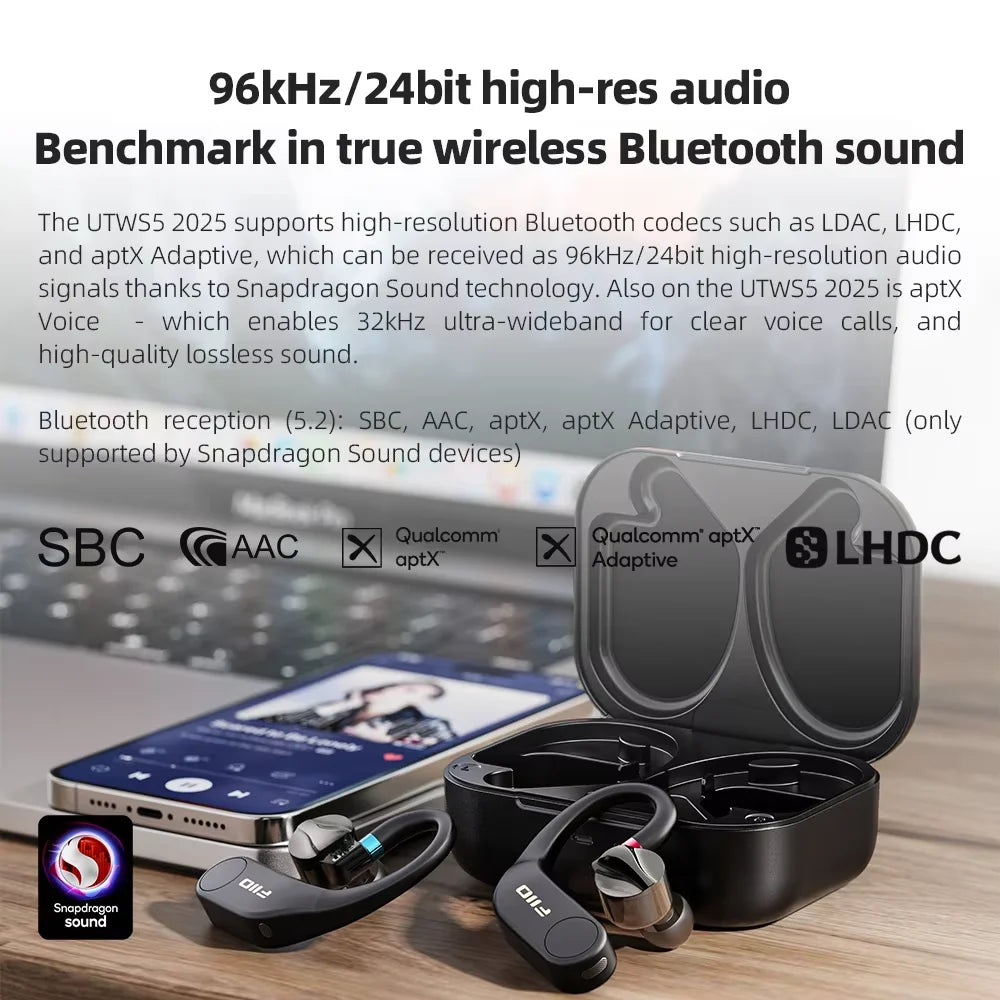 UTWS5 MMCX Detachable Earbuds with LDAC Wireless Amp