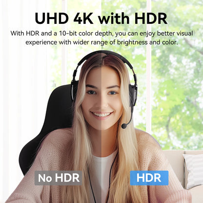 4K USB Webcam HDR Dual Noise Cancelling Microphones