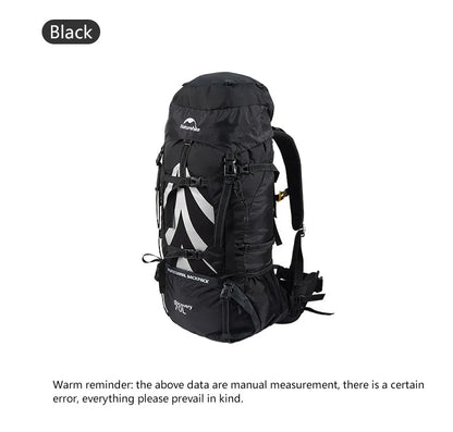Black 70L Travel & Hiking Backpack with Support