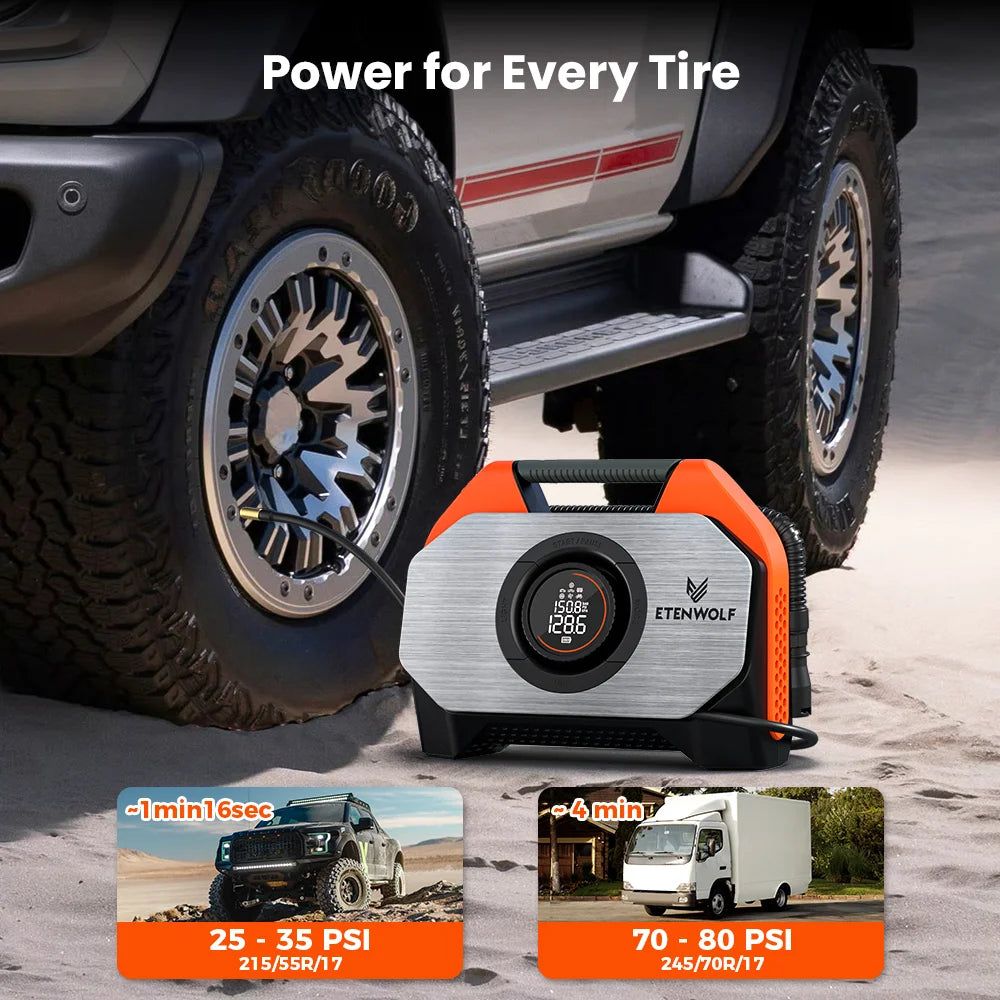 Dual Cylinder Portable Air Compressor 19200mAh