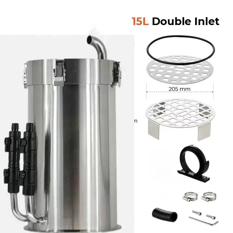15L Dual Fish Tank Filter Barrel Premium