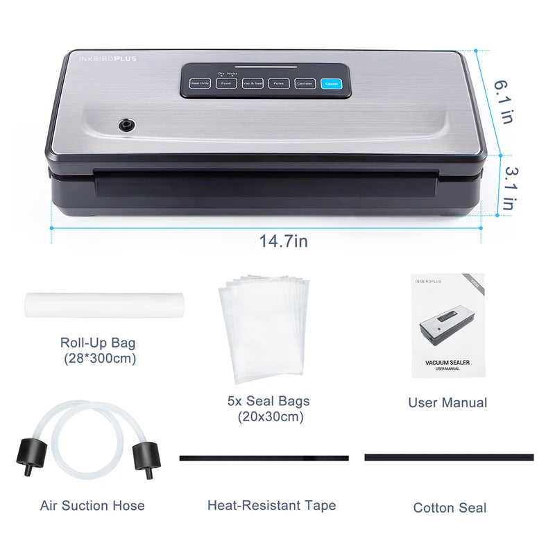 Versatile Kitchen Vacuum Sealing Machine for Dry & Moist Foods
