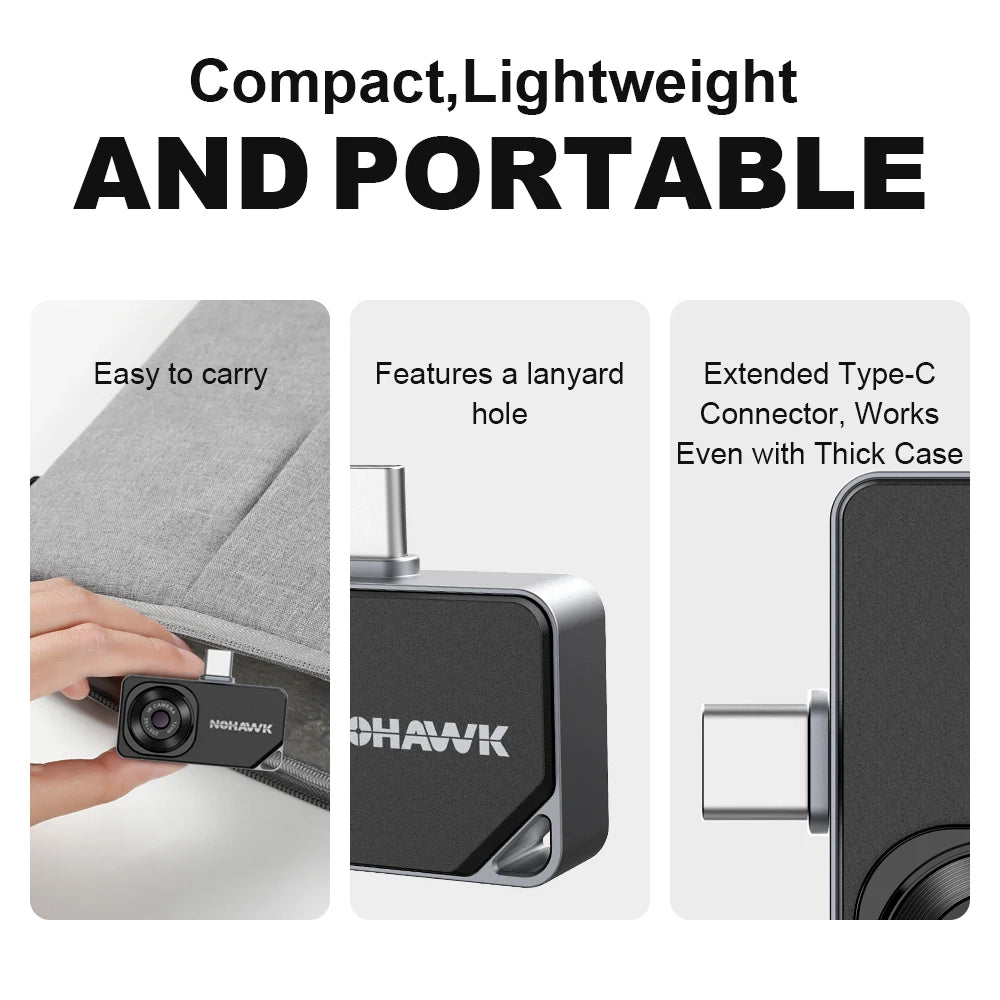 Portable 256×192 Thermal Camera for HVAC Auto Home Repairs