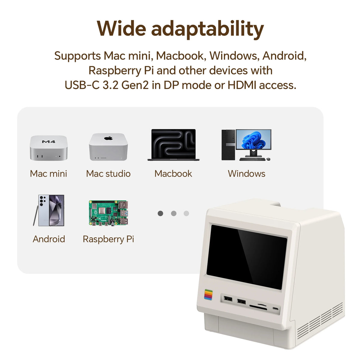 Mac Mini M4 Docking Station with IPS Screen & SSD Storage