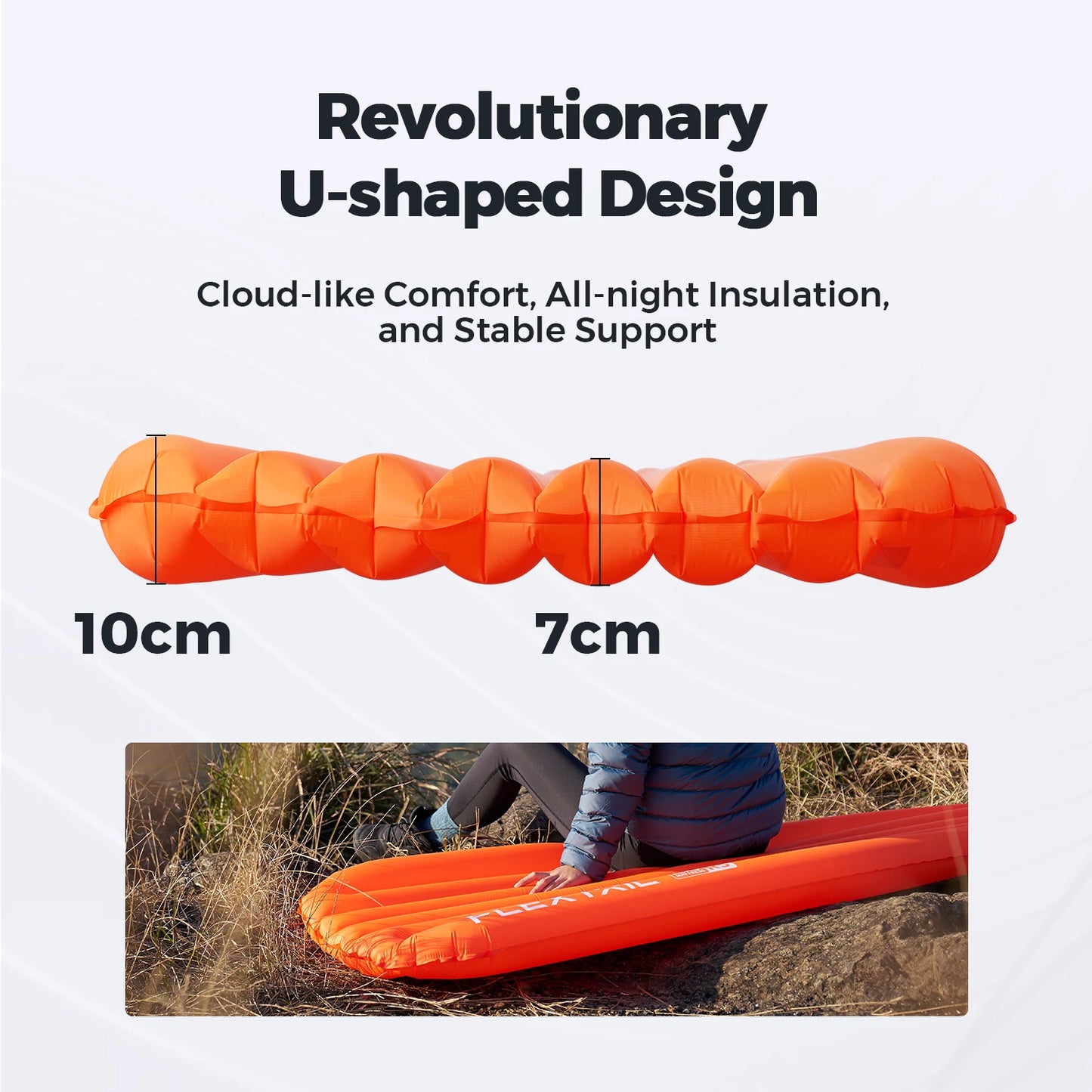 Ultralight Mummy Sleeping Pad 196cm Insulated Camping Mat