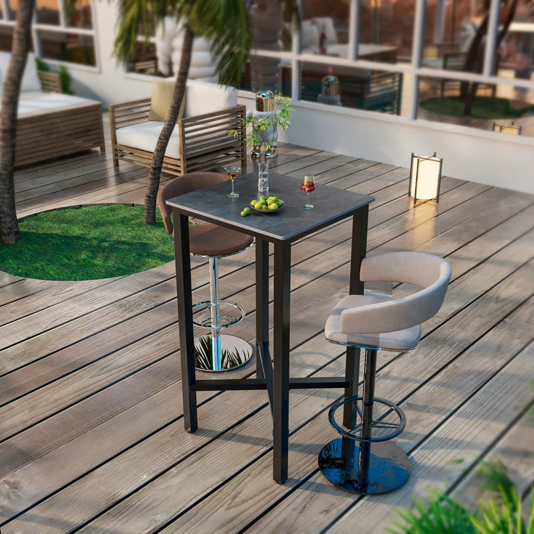 Square Bar Table Tall Dining Table Modern Black