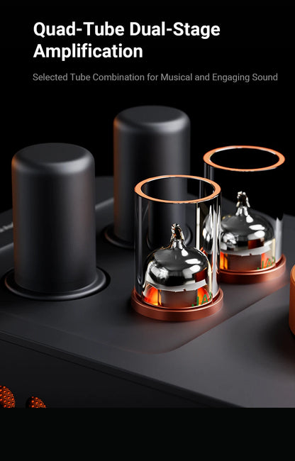 Portable Tube Headphone Amplifier Class A Preamp color Orange