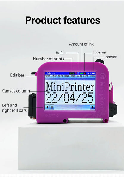 Portable Handheld Inkjet Label Printer for Text and Dates