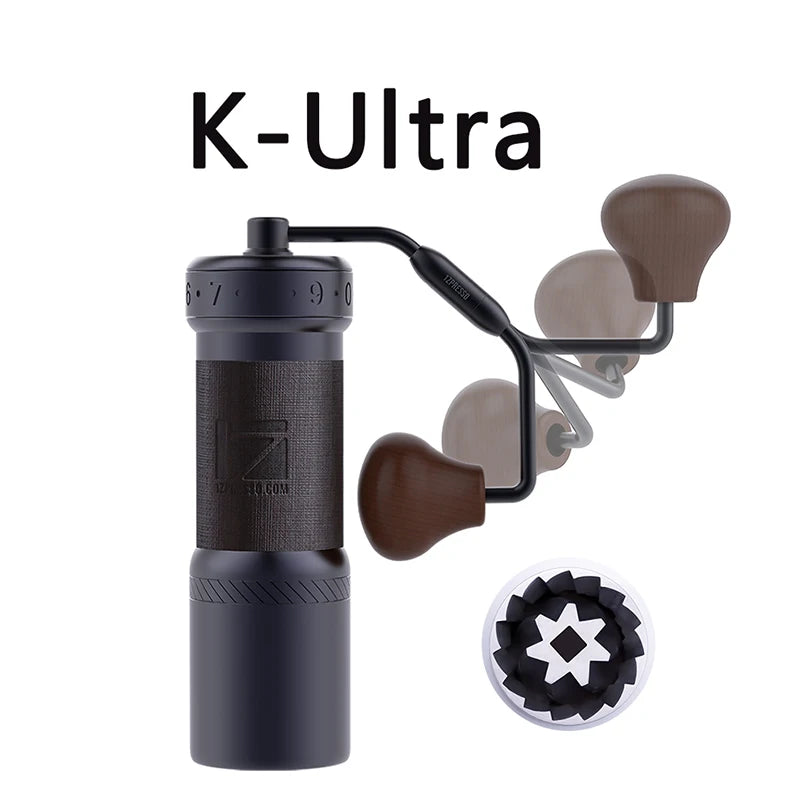 Portable Manual Coffee Grinder Adjustable Burr  Dark Grey