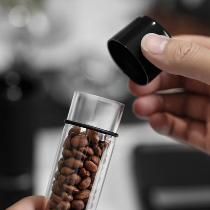 Coffee Bean Cellar Tubes Set with Exhaust Valves and Holder