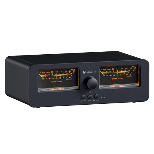 Dual Amplifier Speaker Switcher Box with Analog VU Meter