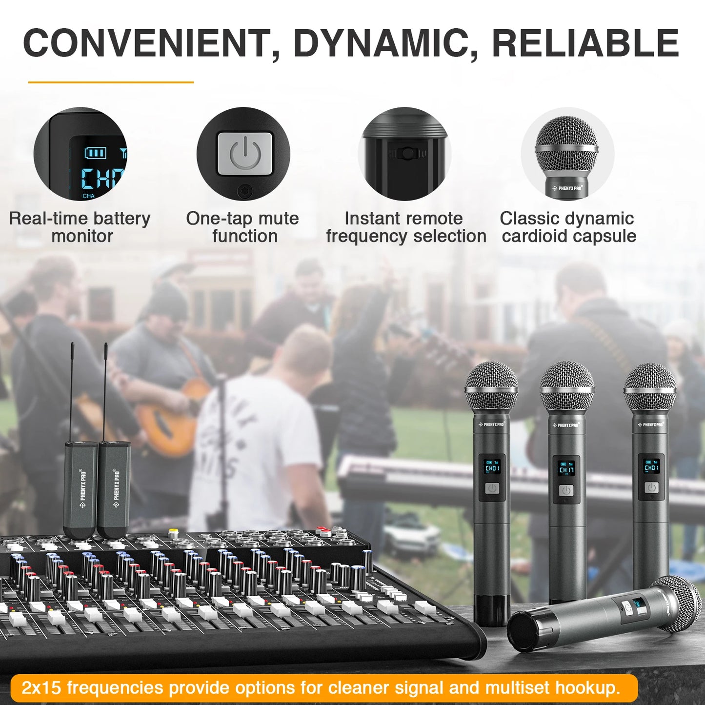 Professional 900MHz Handheld Wireless Microphone for Church