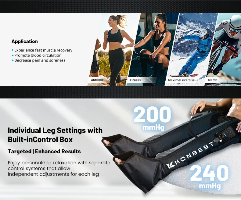Pro M Air Compression Leg Massager Boots 240mmHg