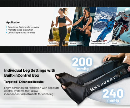 Pro M Air Compression Leg Massager Boots 240mmHg