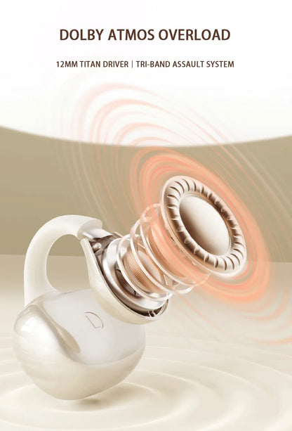 White Rechargeable Bluetooth Gaming and Sports Earphones