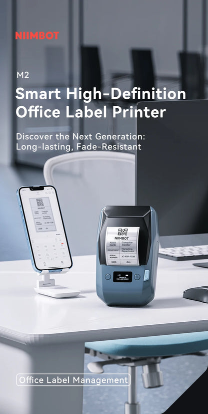 Compact Thermal Label Printer 40x40mm 2 Roll Pack