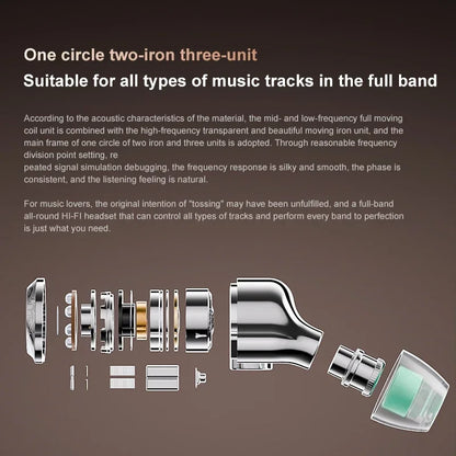 Z5 Wired Earphones Dual-Chamber HD HiFi Sound