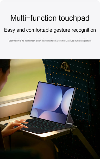 White Tablet Keyboard Case with Touchpad and Backlight