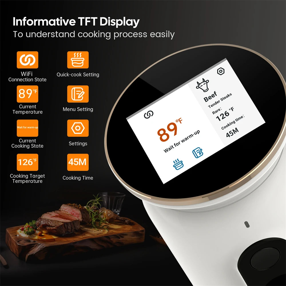 Smart Sous Vide Cooker with App & 3D Heating