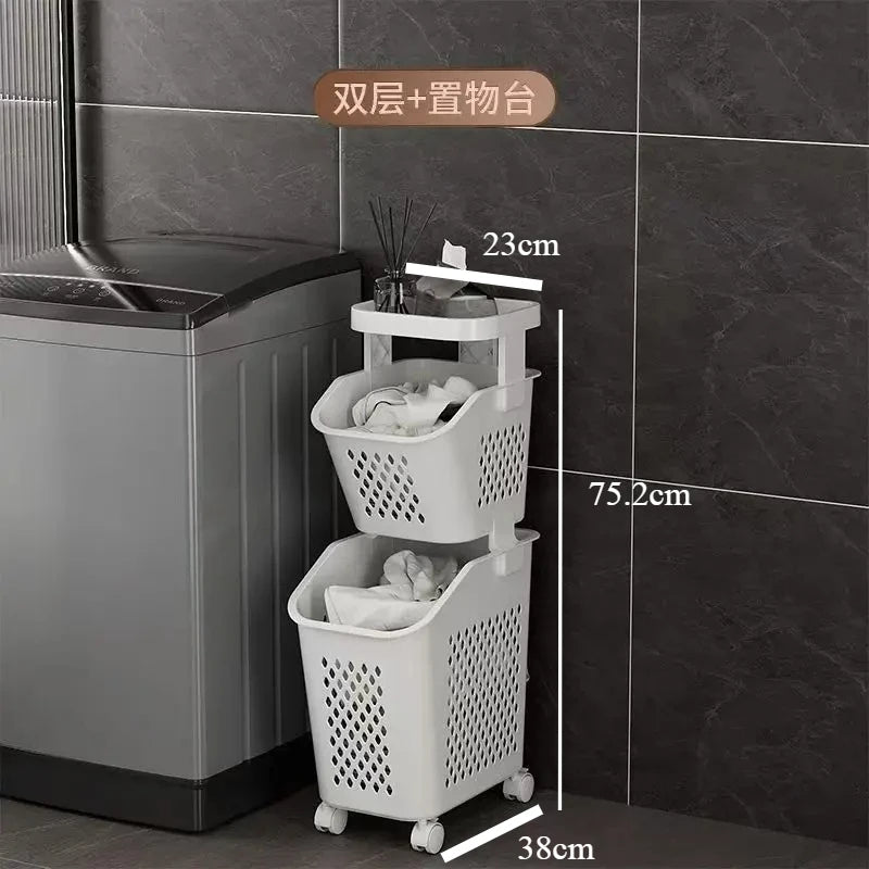 Portable Rolling Storage Basket for Clothes and Sundries