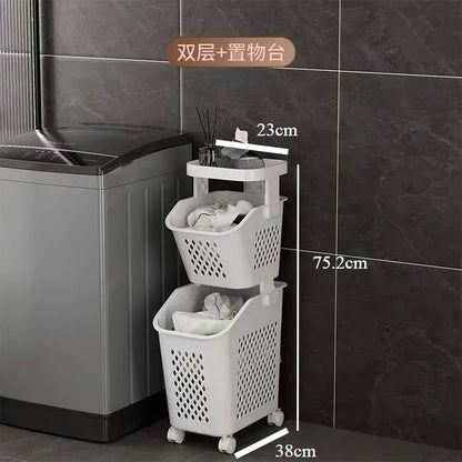 Portable Rolling Storage Basket for Clothes and Sundries