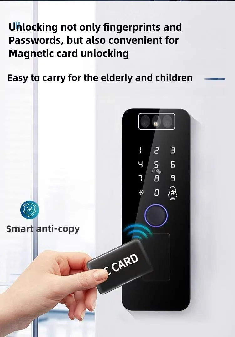 Smart Door Lock 3D Face Recognition WiFi 1 Battery Remote