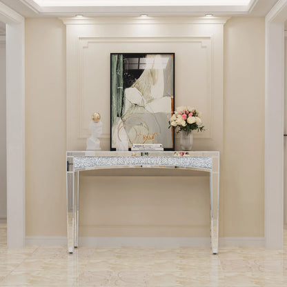 Mirrored Console Table 120cm Crystal Front Entryway Desk