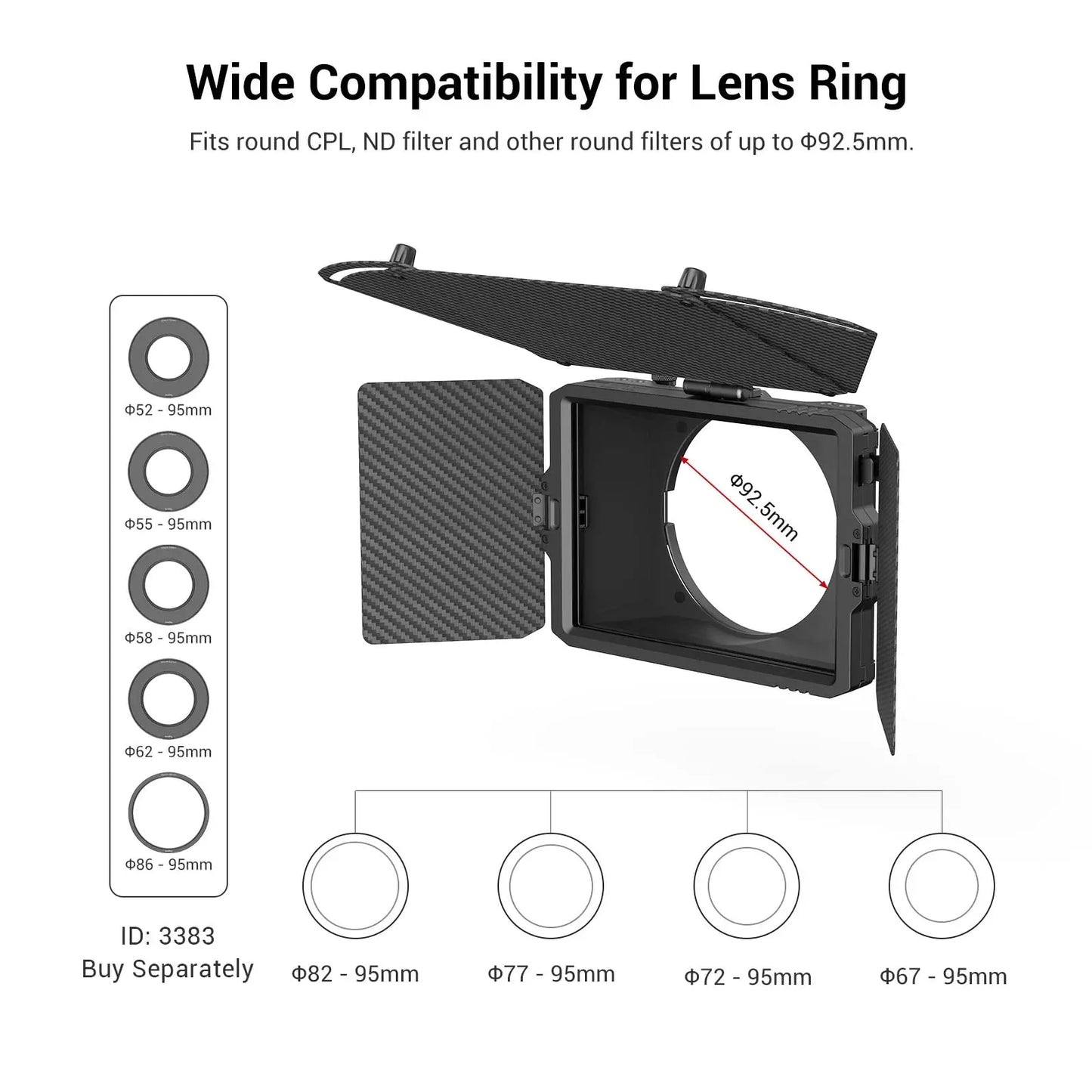 95mm Mini Matte Box with Side and Top Flags