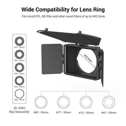 95mm Mini Matte Box with Side and Top Flags