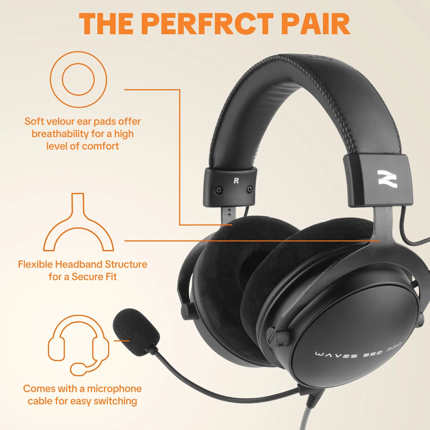 Over-Ear Stereo DJ Headphones with Detachable Cable