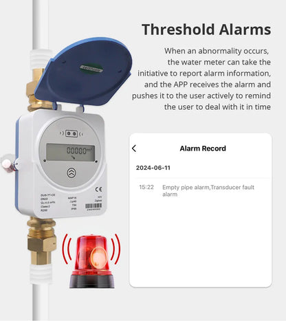 Smart Zigbee Ultrasonic Water Meter DN25 LCD Display IP68