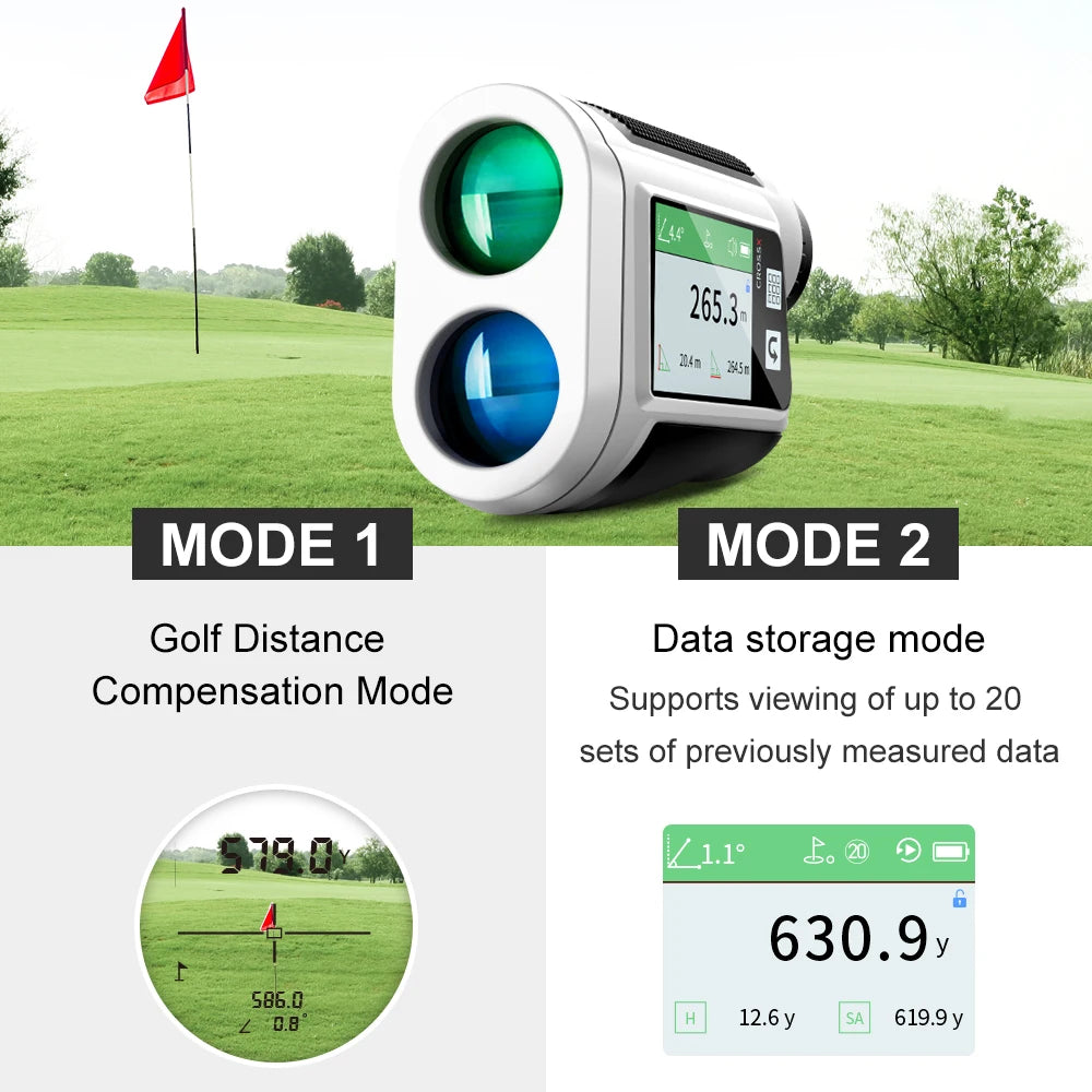 Portable 650Y Golf Range Finder White Display
