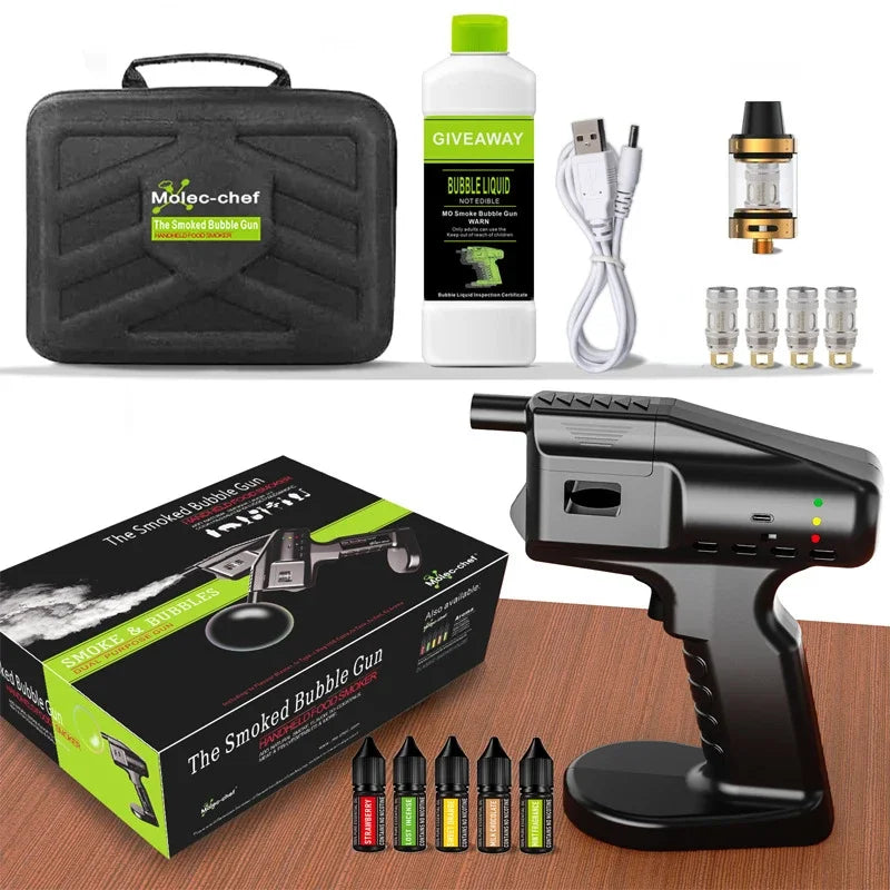 Smoke Bubble Gun Full Set with Carry Bag