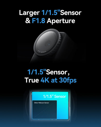 4K Streaming Webcam AI Tracking Noise Cancelling Camera