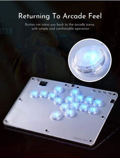 R16 Crystal Leverless Arcade Controller for PC PS4 PS5