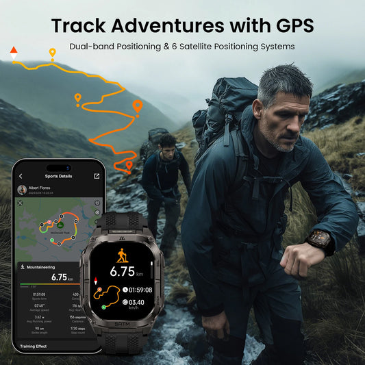 Outdoor Smartwatch for Men Military Grade, GPS