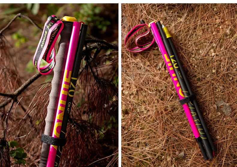 2pcs Pink 120cm Foldable Hiking Poles