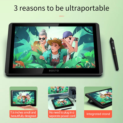 11.6 Inch LCD Drawing Tablet Display 1366x768 Pen Pressure