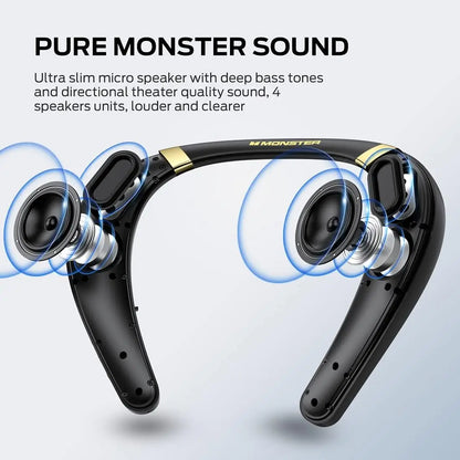 IPX7 Waterproof Wearable Bluetooth Neckband Speaker