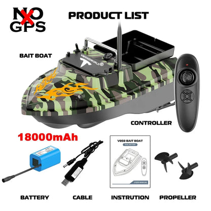 Rechargeable RC Fishing Bait Boat 18000mAh with 6 Hour Runtime